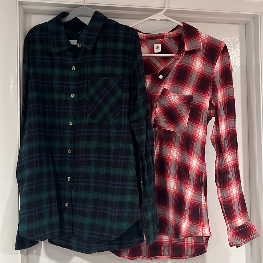 Long-sleeve Gap and Forever 21 shirts